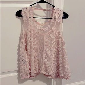 Sheer 3D floral top